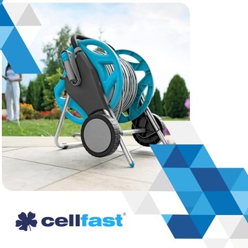 Садовый шланг на тележке Катушка Cellfast SET STRONG Разбрызгиватель 1/2 дюйма, 30 м