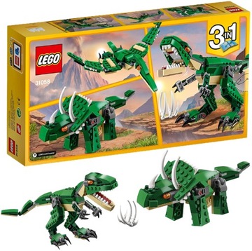 LEGO CREATOR 31058 POTĘŻNE DINOZAURY T-REX 3W1 KLOCKI DLA DZIECI ZABAWKA ==