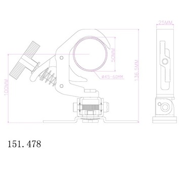 Алюминиевый зажим для легких трубчатых ферм весом до 50 кг.