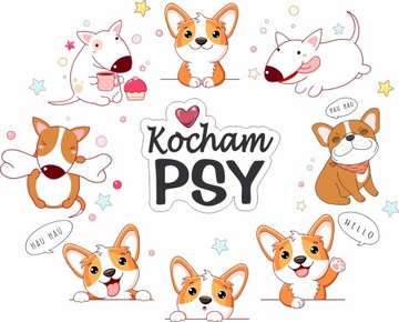 NAKLEJKI NA ŚCIANĘ PIESKI DOGS 75x150cm PSY2