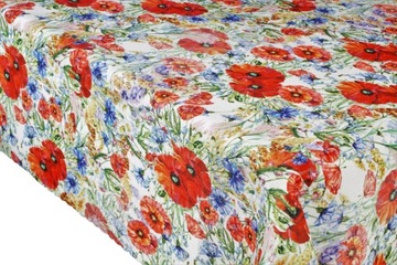 Kwiatowa łąka obrus plamoodporny w maki 120X160