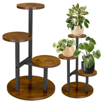 KWIETNIK NA KWIATY ROŚLINY STOJĄCY METALOWY STOJAK 3 PÓŁKI LOFT DO SALONU