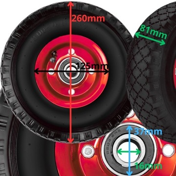 НАКАЧЕННОЕ КОЛЕСО КОЛЕСО 3,50-4 260 мм В КОМПЛЕКТЕ, ОБОД + ТРУБКА