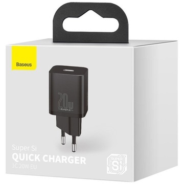 Быстрое зарядное устройство Baseus 230В USB-C 3A QC3.0 PD 20W