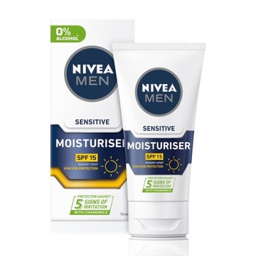NIVEA MEN Sensitive Защитный мужской крем для лица с фильтром SPF15 75мл