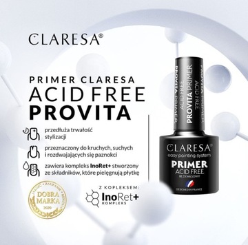 CLARESA бескислотный витаминный праймер для ногтей PRIMER PROVITA 5 ML