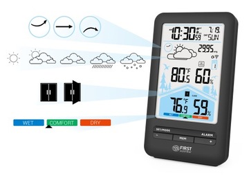 Stacja pogody BEZPRZEWODOWA TERMOMETR ZEGAR BUDZIK