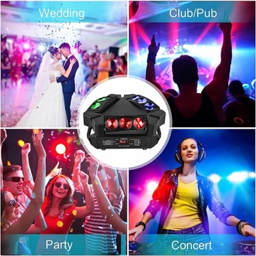 9 светодиодных головок x RGB сценическое освещение мощностью 10 Вт