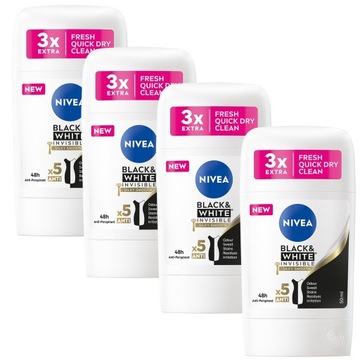 NIVEA Antyperspirant Black White x4 Sztyft 50 ml