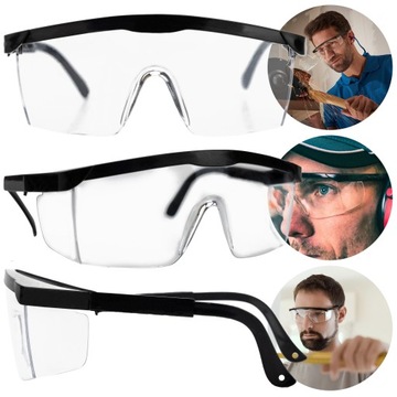 OKULARY OCHRONNE PRZECIWODPRYSKOWE BEZBARWNE GOGLE BHP OCHRONA WZROKU