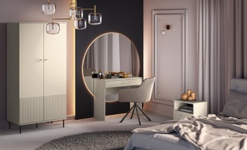 Szafka nocna z lamelami i szufladą SOPHIE 07 kremowa cashmere ML Meble