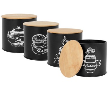 НАБОР КОНТЕЙНЕРОВ НАБОР КОФЕ ЧАЙ САХАР СОЛЬ BAMBOO LOFT