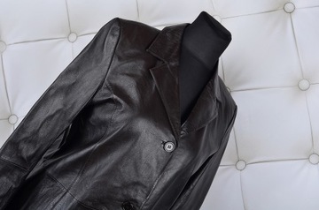 6236 KLASYCZNY PŁASZCZ MIĘKKA SKÓRA NATURAL 44/XXL