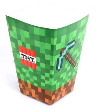 Minecraft Pudełka na popcorn piksele urodziny 6szt