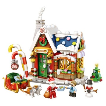 Christmas House Tree Santa Claus Mini Block Toys