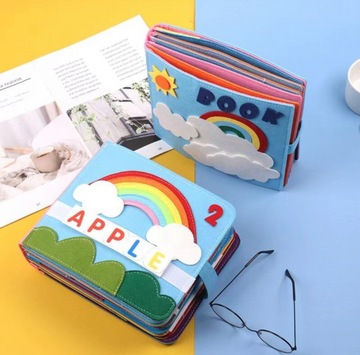 Тихая книга, книга из фетра, мягкая, большая, 18 страниц.