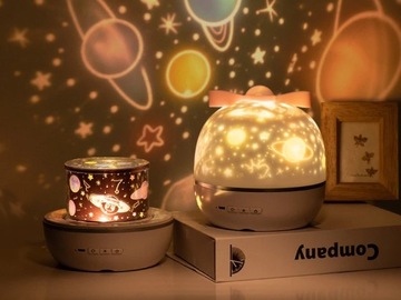 PROJEKTOR GWIAZD STAR LAMPKA NOCNA 360° OBROTOWA