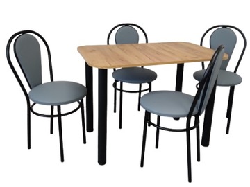 Zestaw stol 100/65 + 4 krzesla tulipan PLUS black