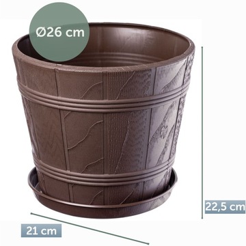 ЦВЕТОЧНЫЙ ГОРШОК ЦВЕТОЧНЫЙ ВАЗ 26см ПЛАСТИКОВЫЙ ЦВЕТОЧНЫЙ ГОРШОК ПОД ДЕРЕВО