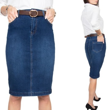 QA SPÓDNICA JEANS WYSOKI STAN roz.48