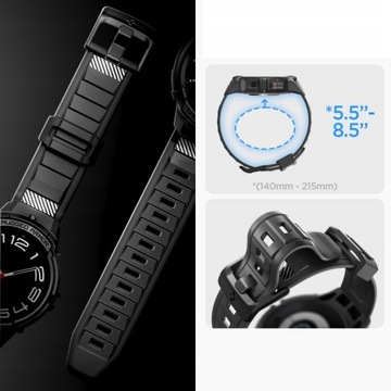 Чехол Spigen Rugged Armor Pro с ремешком для Galaxy Watch 6 Classic 47 мм