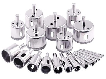 OTWORNICE DIAMENTOWE GRES PŁYTKI 20 SZT 5-65mm