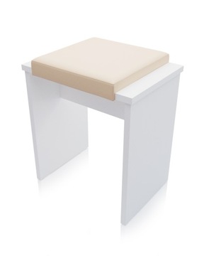 TABORET SIMPLE STOŁEK SIEDZISKO DO TOALETKI BIAŁE