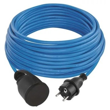 Przedłużacz mrozoodporny 20 m / 1 gniazdo / niebiesk / silikonowy / 230 V /