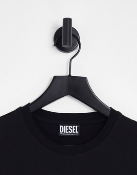 Diesel czarny T-shirt z dużym logo defekt M