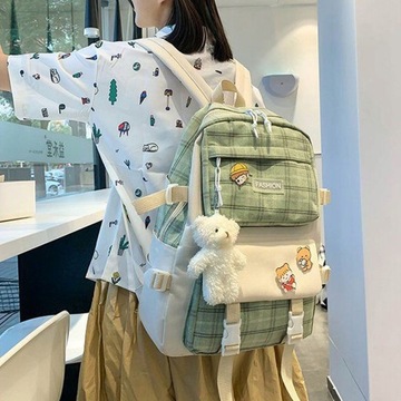 PLECAK SZKOLNY TORBA KAWAII SCHOOL BACKPACK 5 SZT