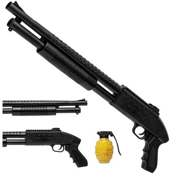 PISTOLET NA KULKI PLASTIKOWE KARABIN SHOT IMITACJA BRONI CZARNY DUŻY 68CM