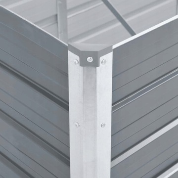 Цветочный горшок VidaXL 160 см x 40 x 45 см, металлический, оттенки серого и серебристого.