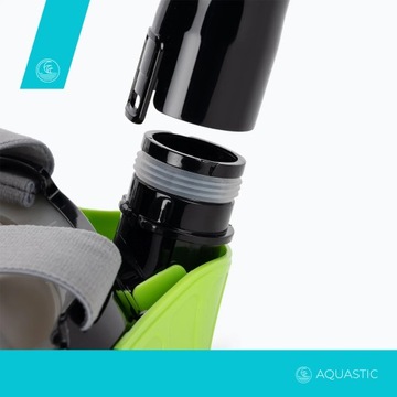 Maska pełnotwarzowa do snorkelingu AQUASTIC KAI zielony L-XL SYSTEM DRY TOP