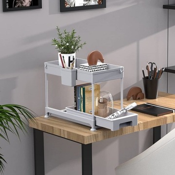 ОРГАНАЙЗЕР СТЕЛЛАЖИ 2-ЯРУСНЫЕ ПОЛКИ ПОЛКА ПОД МАКОВИНОЙ И РАКОВИНОЙ