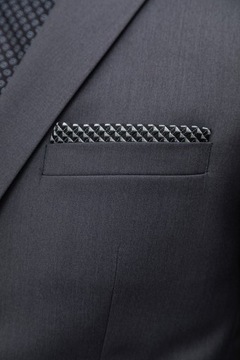 Szary gładki garnitur wysoce elastyczny rozmiar 164-100-90