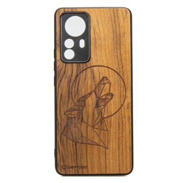 Dřevěné Pouzdro pro Xiaomi 12 12X Vlk Imbuia