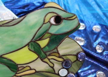Витражная лягушка Тиффани символ счастья, подарок
