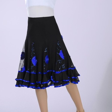 Tanečná sukňa Latin Dance Sukňa Šaty Royal Blue