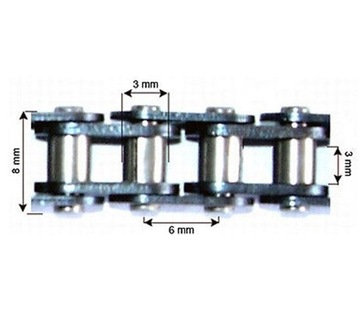 Mini Pocket Bike 50 Ścigacz Zębatka Tył 68z Przód 6z 25H Łańcuch 140 Ogniw