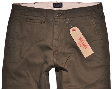 LEVI'S spodnie TAPERED regular GREEN trousers TRUE CHINO _ W30 L32