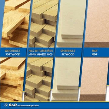 Набор фрез по дереву S&R TCT 8 мм, 12 шт. ПРОФИ