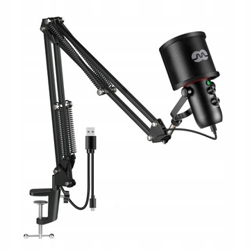 MOZOS MKIT-GX USB Mikrofon do komputera zestaw ramię statyw popfiltr