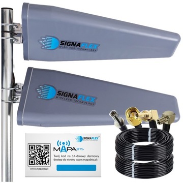 ANTENA ZEWNĘTRZNA DUAL TELEFON INTERNET GSM 2G 3G 4G LTE 46dBi ZTE HUAWEI