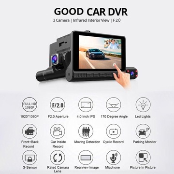 Несчастные случаи Автомобильная камера с черным сенсорным экраном