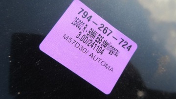 BMW E65 FACELIFT STERLINGGRAU KAPOTA KRYT MOTORU