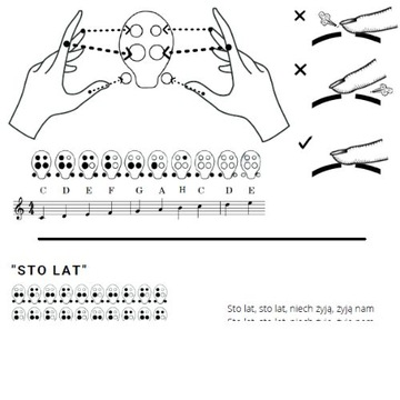 mini OKARYNA ceramiczna GOŁĄB niebieski 6 otworów chwyty nuty ocarina