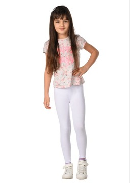 Legginsy dziecięce GETRY bawełniane BIAŁY D1 146