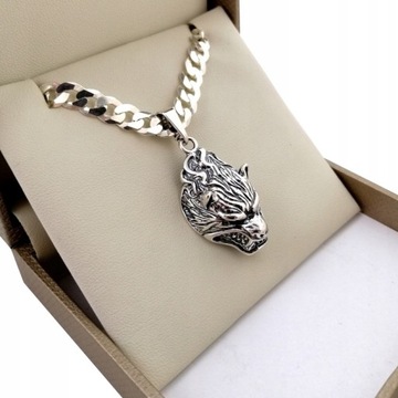 КУЛОН С СЕРЕБРЯНЫМ ВОЛКОМ 925 ГОЛОВЫ, ГОЛОВА ВОЛКА