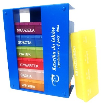 POJEMNIK NA LEKI TABLETKI LEKARSTWA 7 DNI 4 PORY
