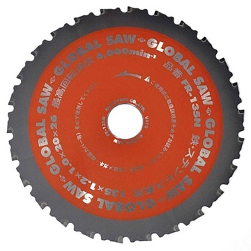 Tarcza piła widiowa do metalu stali GLOBAL SAW 135mm 26z CERMET Japońska